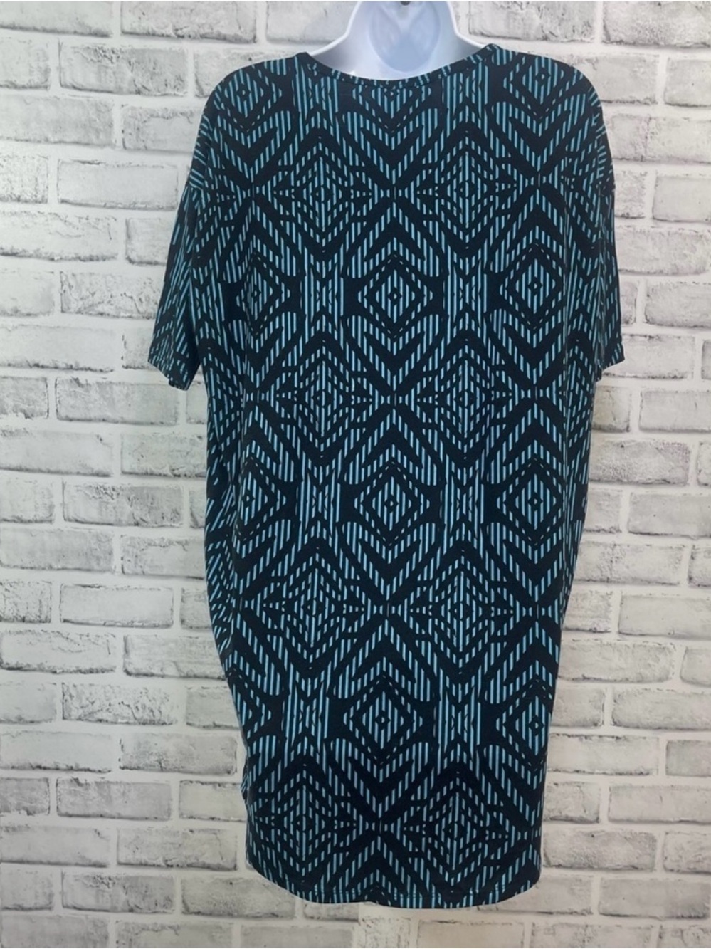 LulaRoe Teal and Black Irma Tunic Top XXS - Picture 3 of 9